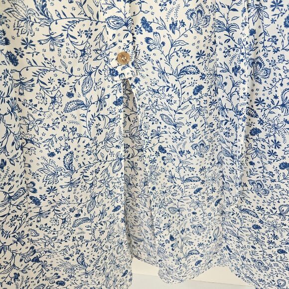 Sienna Sky Dress Womens S Button Front Floral Print Summer White Blue Strappy - Picture 11 of 16